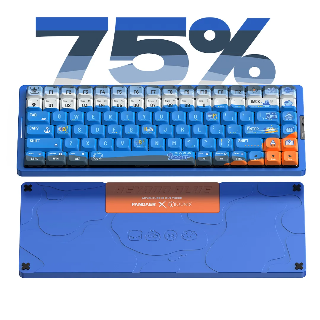 PANDAER×IQUNIX Low Axis Mechanical Keyboard Aluminium Alloy Tri Mode Customized RGB Hot Swap Game Office Keyboard PC Accessories