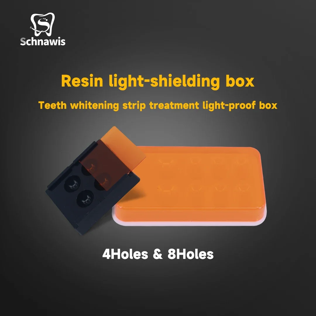 4/8 Slots Dental Resin Shade Light Storage Box Dental Palette with Cover Dental Veneer Box Mix Hood Case Shading Organizer Tool