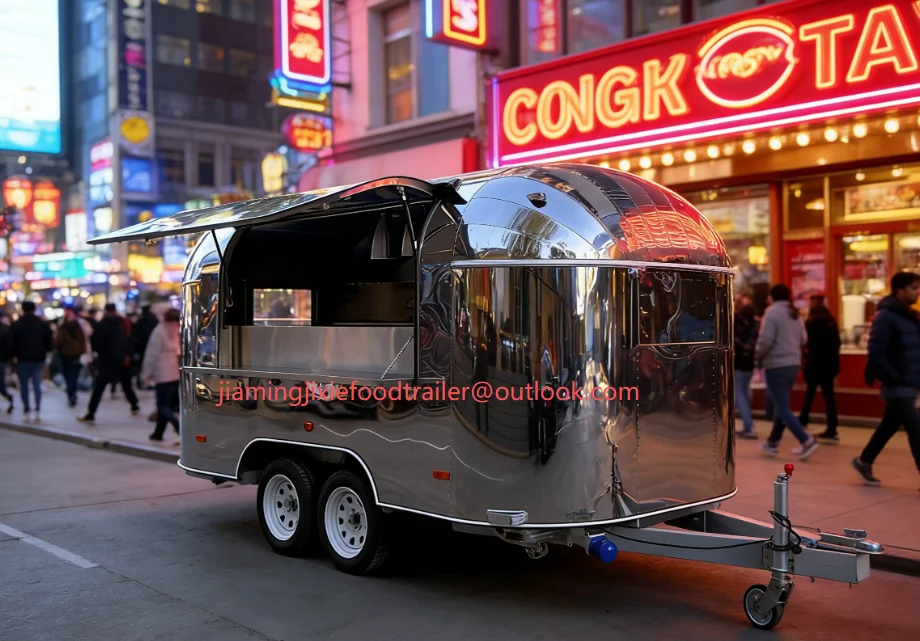 

Remorque Food Truck Stainless Sreel Mobile Mobile Cocktail Juice Beer Bar Food Trailer with Full Kitchen Equipments