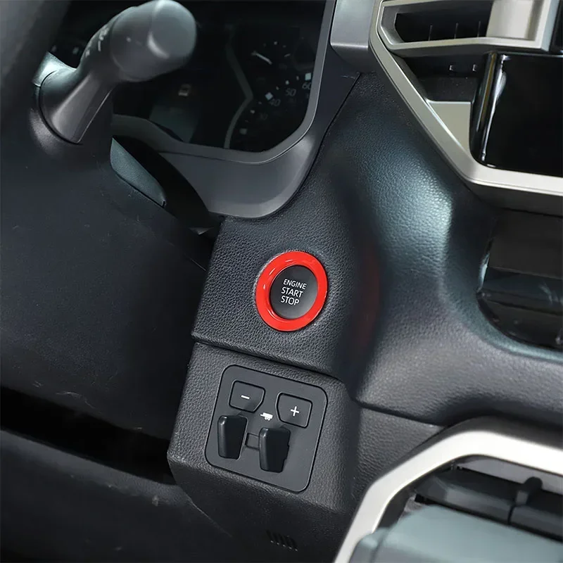 For Toyota Tundra/Sequoia 22-24  ABS Red car styling One-touch Ignition Start Decorative Circle Sticker Car Interior Accessories