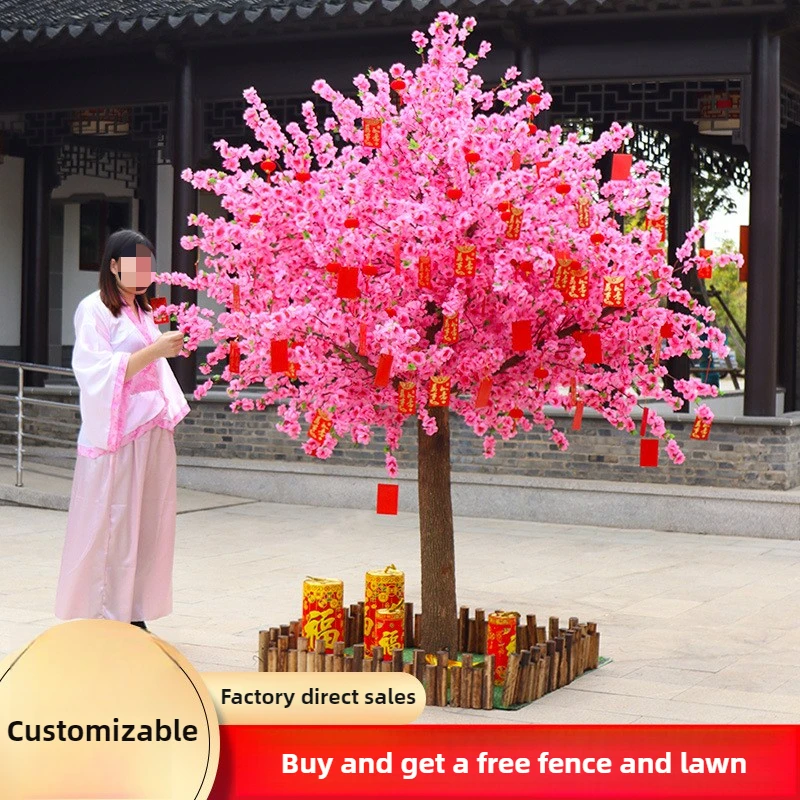 

Simulation peach tree fake peach shopping mall landscape plant wishing tree New Year decoration flower