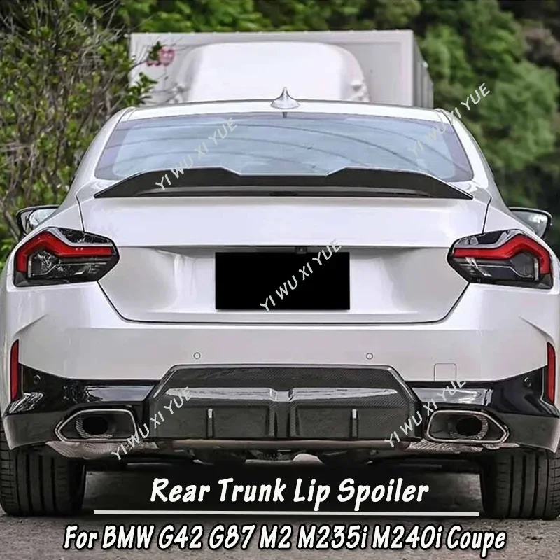 Rear Trunk Spoiler Wing For BMW G42 G87 M2 220i 230i M235i M240i Coupe 2022-2023 ABS Car Rear Lip Cap Spoiler Car Accessories