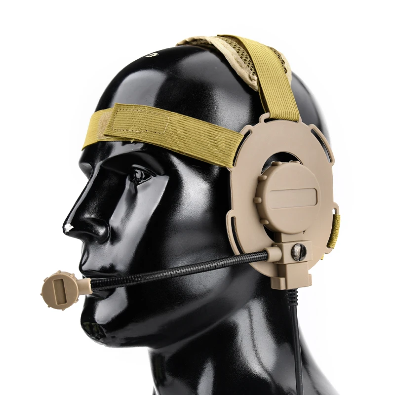 Tactical Headset III Z Tactical Bowman Elite II CS Headphone Use with PTT for Walkie Talkie Helmet Communication CS