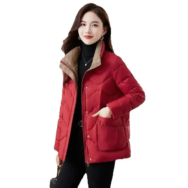 Short Coat Down Cotton-Padded Jacket 2024 Mother Winter New Fashion Cotton-Padded Jacket Loose Warm Down Cotton-Padded Jacket