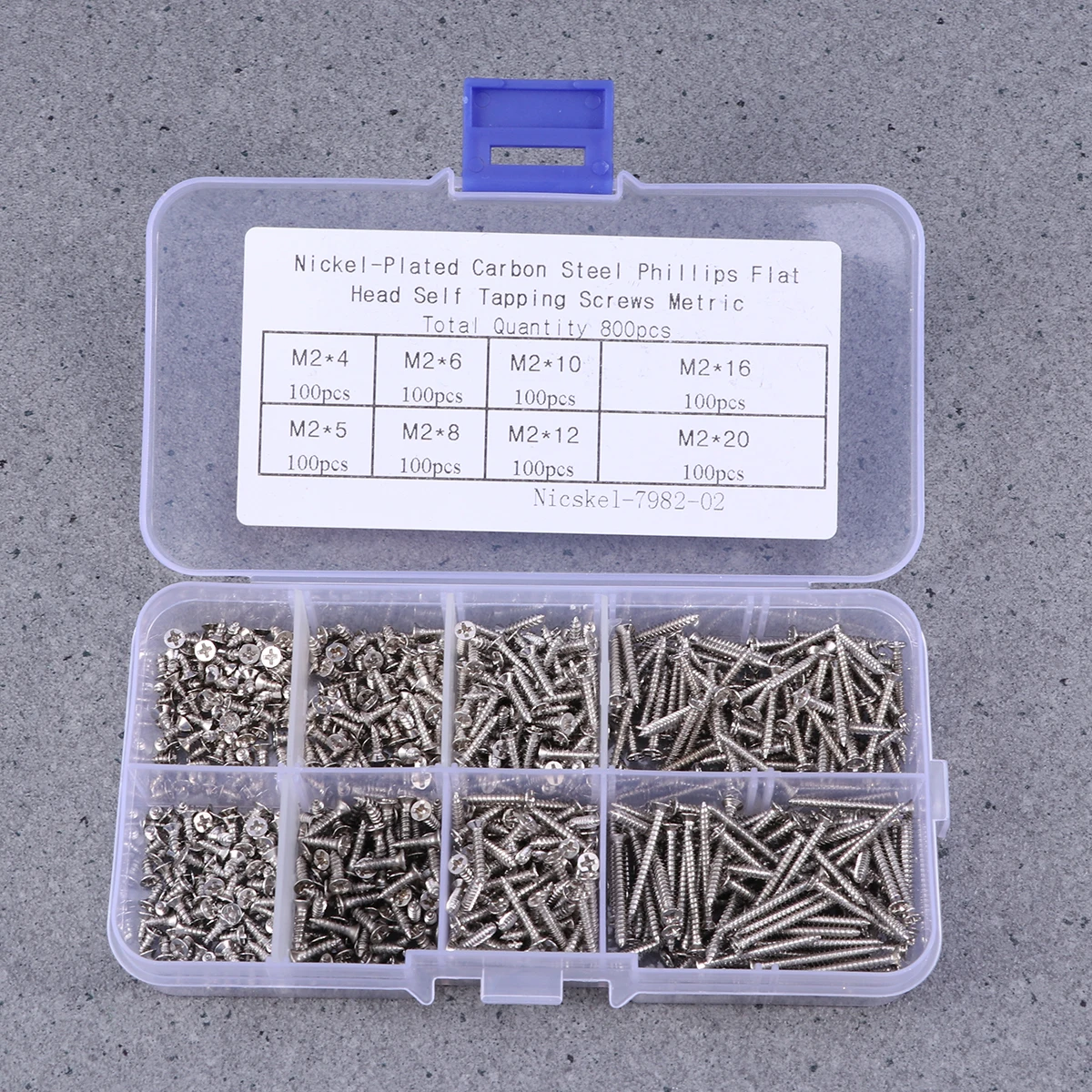 

800pcs Carbon Steel Cross Flat Head Self-Tapping Kit Rust Resistant High Quality Screws Set For Wood Industry Socket Head Screw