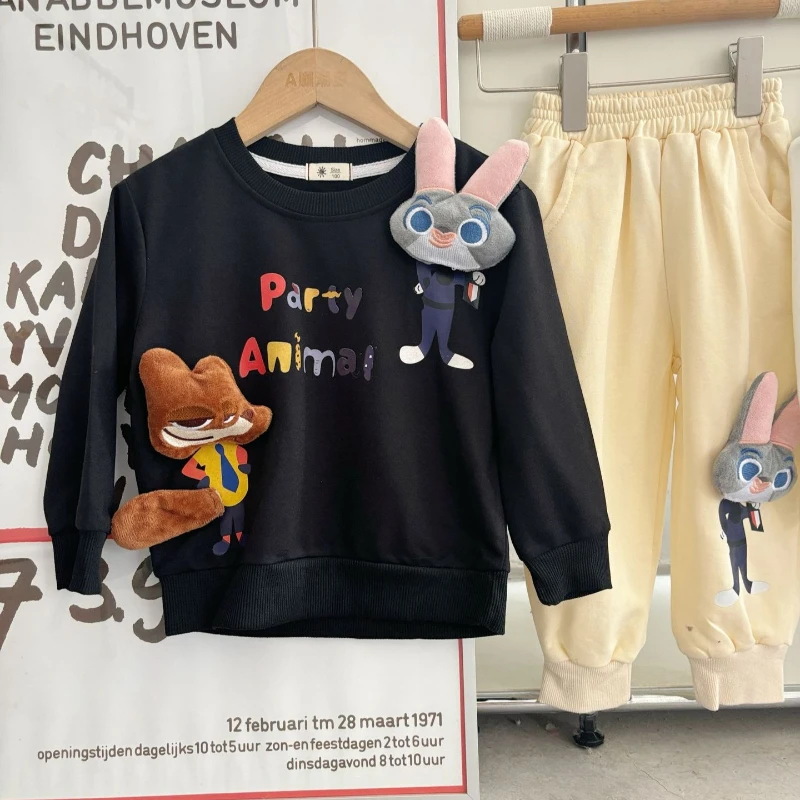 

Fox & Bunny Kids Set, Cute Breathable Loose Top & Pants Outfit for Boys & Girls