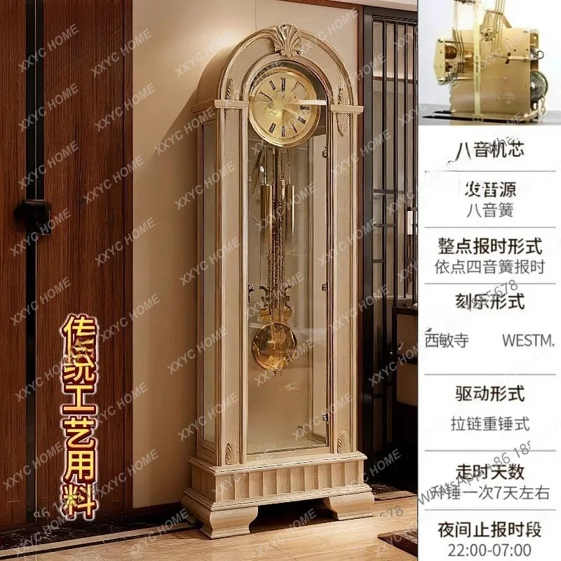 XX Living room floor clock high-end, retro floor clock villa vertical, mechanical clock