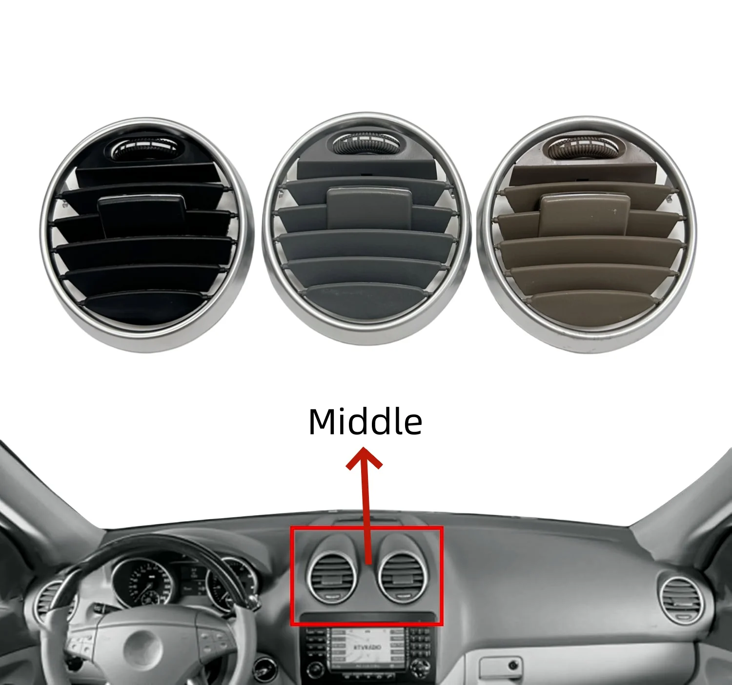 Air Vent A/C Grille for Mercedes Benz GL Class (X164) 2006-2012, Class M (W164) 2005-2011 Replace 1648302154 1648301954