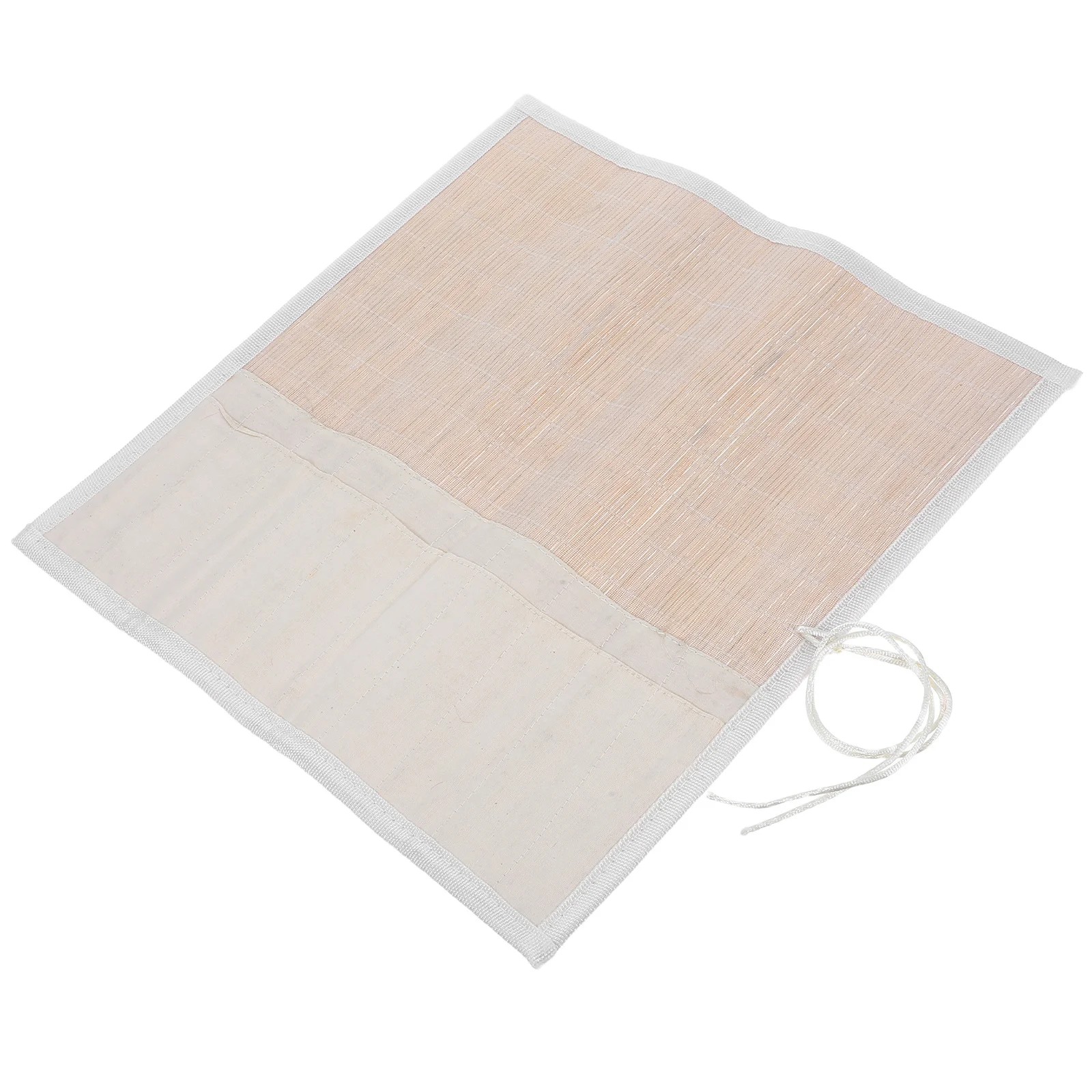 10 Uds. Rollo de pinceles de bambú con 10 ranuras: organizador de bolígrafos enrollables de estilo Vintage japonés para pinceles de pintura de caligrafía estuche para lápices de artista