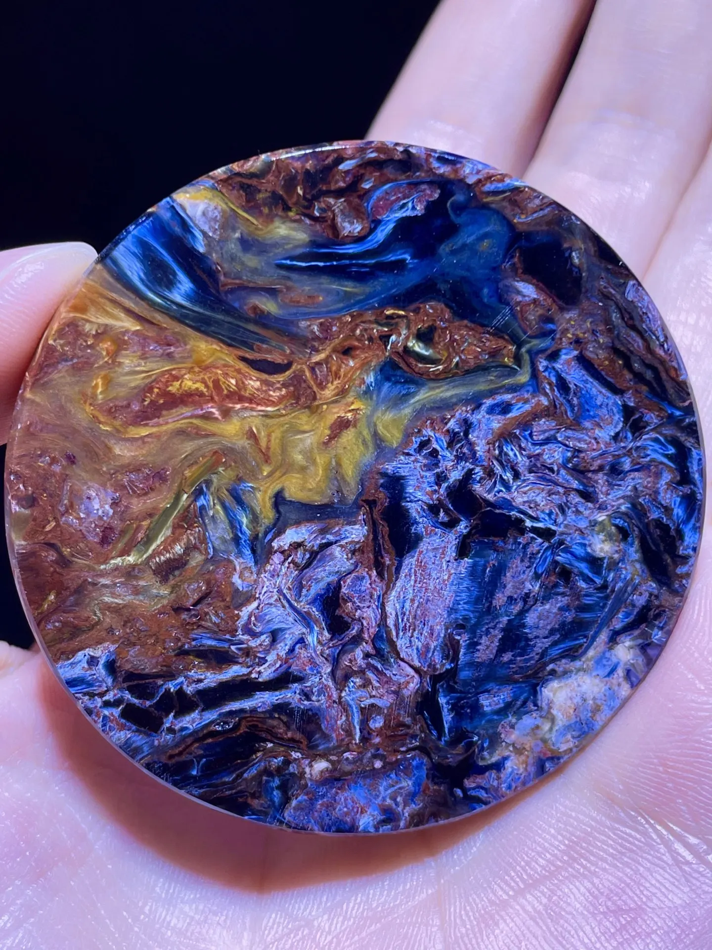 

Natural Blue Yellow Pietersite Pendant 54.7/6.8mm Women Men Pietersite Namibia Necklace Jewelry AAAAAA