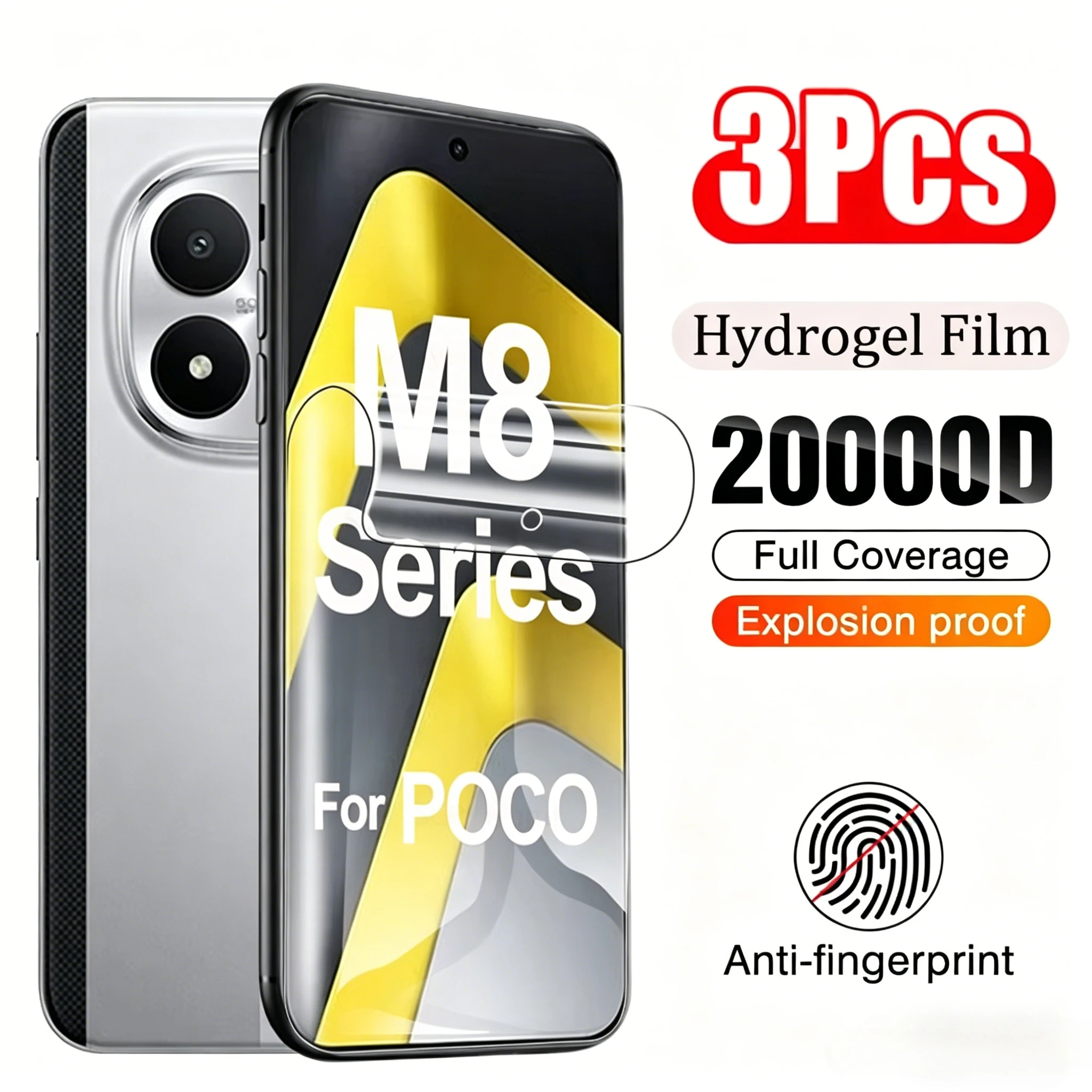 3PCS Screen Protector For Xiaomi Poco M8 X8 Pro F8 Ultra X7 X6 X5 M4 M6 F4 F5 F6 Pro M7 Plus C75 Soft Hydrogel Film Not Glass