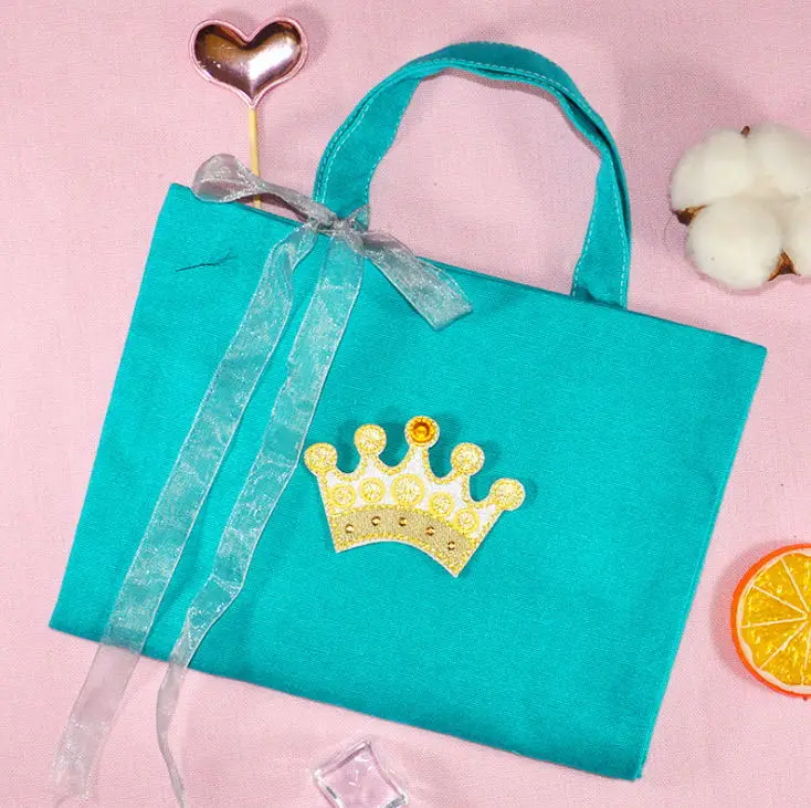 New Arrival 10 Pcs Crown Embroidered Patch Iron On Motif Applique Fabric Clothing Hat Bag Shoe Decor Embroidery Accessory