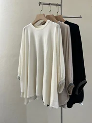 Casual loose fit exquisitely trimmed knitted blouse