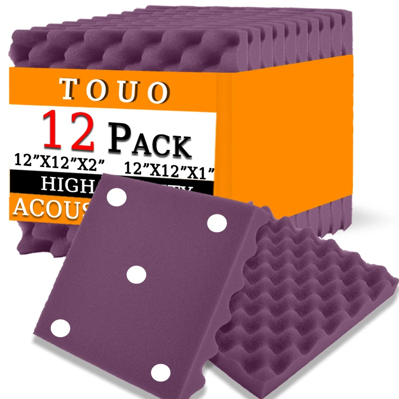 

TOUO Acoustic Foams 6/12/24 Pcs Studio High Density Sound Foam Wall Soundproofing Sound Absorbing Panel Ktv Noise Insulation