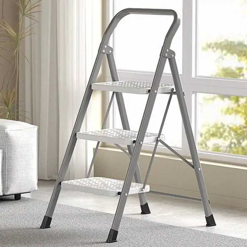 Taburetes plegables portátiles, escaleras de Metal, ligeras, rojas, escaleras de baño, Quick Black Escada Dobravel, muebles de cocina