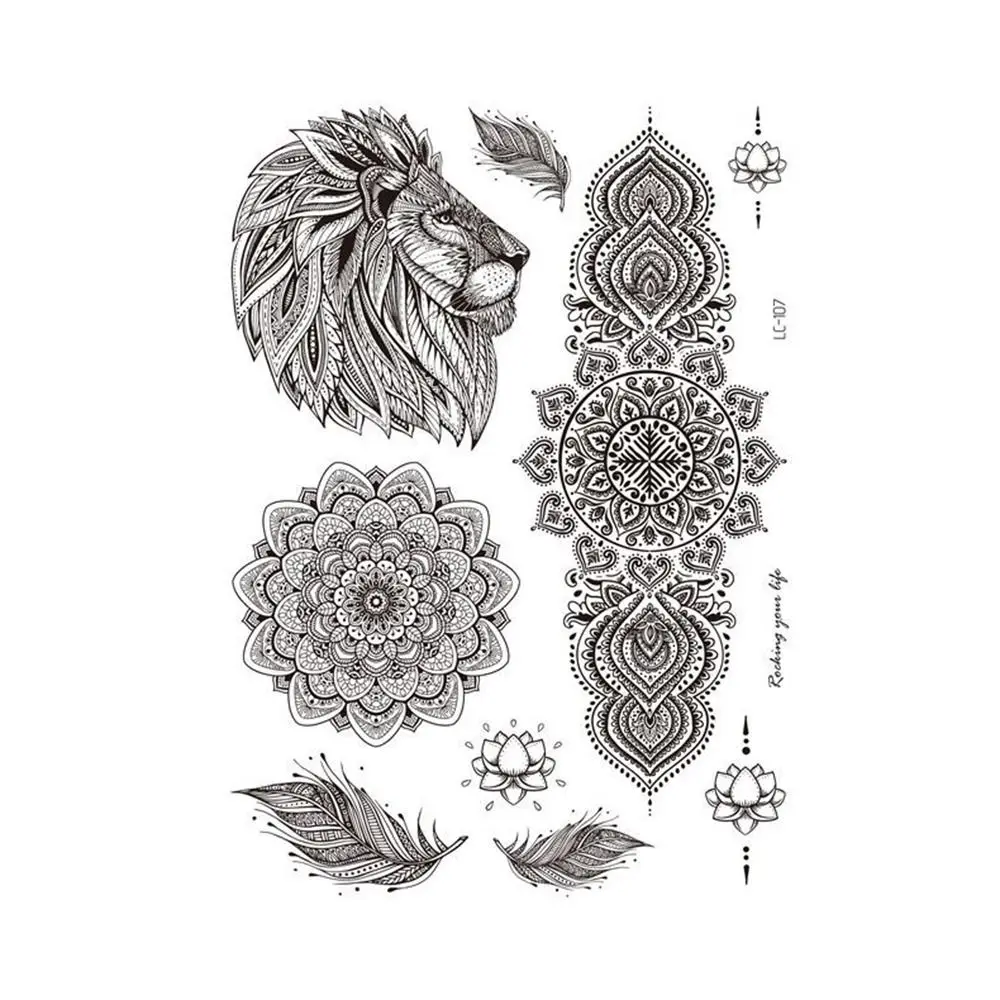 

DIY Legs Arm Water Transfer Decals Brown Mehndi Stickers Body Art Sticker Temporary Henna Tattoo Black Tattoo Stickers