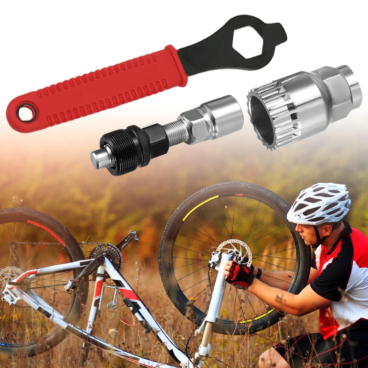 1 Pcs Bicycle Crank Puller Bike Crank Arm Remover Bottom Removal Tool Bicycle Maintenance and Repair Tools for Mountain Bikes