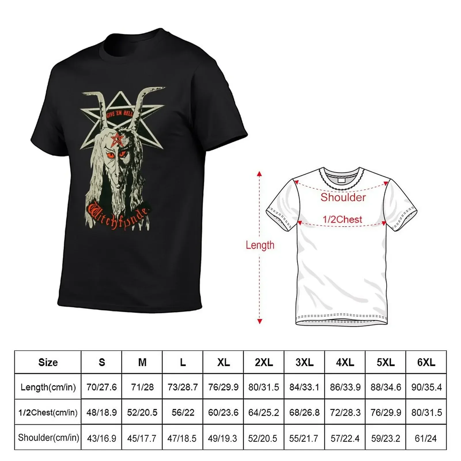 Witchfynde - Give 'Em Hell T-Shirt graphic shirts sweat anime blue archive t shirt men