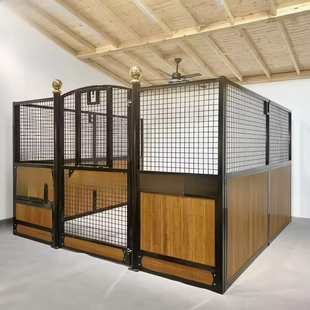 

Wholesale Farm Equestrian Horse Equipment Stables Solid Horse Stalls With Non-Toxic Powder Coated Surface