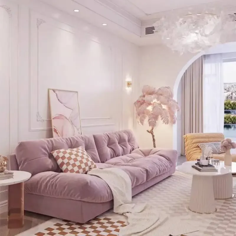 Reclining Purple Living Room Sofas Sectional High Curved Modern Sofa Living Room Floor Cute Banken Woonkamer Furniture For Home