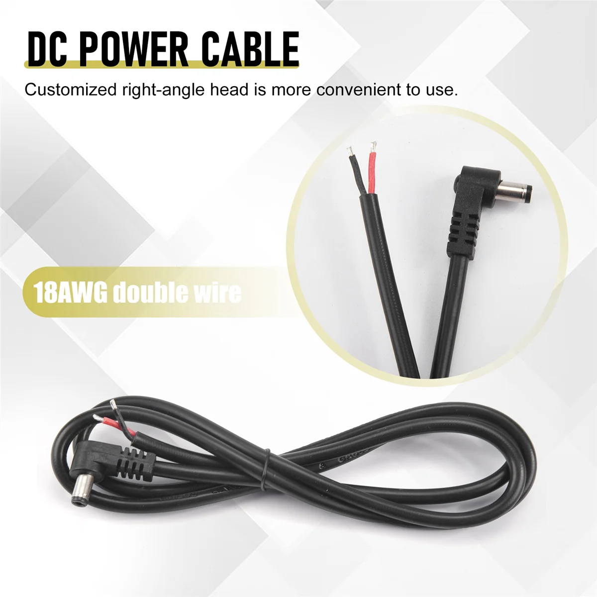 AA88 Right Angle DC Power Cable Lead for ICOM IC-705 Transceiver QRP DC Power Cable