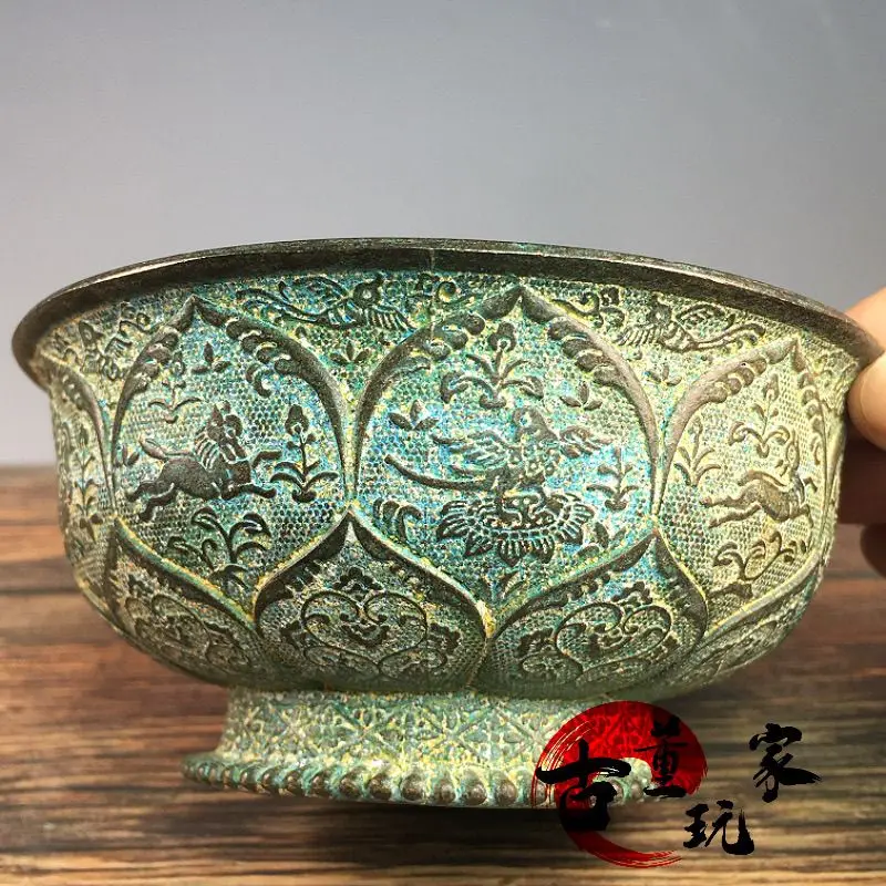Retro Embossed Horse Bird Floral Motifs bowl Ornament Decoration Tea Pet Figurines Desk Decor Accessories