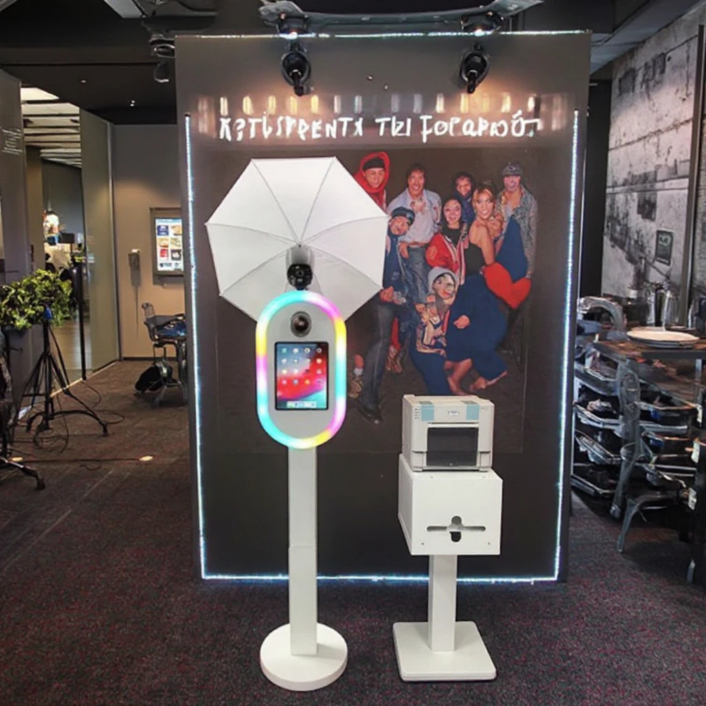 

iPad Photo Booth with Printer Lift-Up iPad Photo Booth Enclosure with Air Box Booth Custom iPad Enclosure