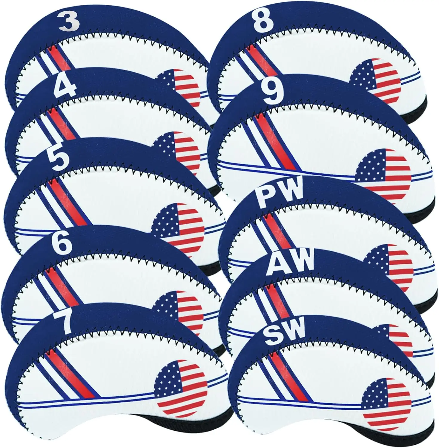 

Golf Iron Head Covers with Number Printed 10 Pack, Golf Headcovers for Iron Club Lightweight Durable Portable Fit All Irons Club