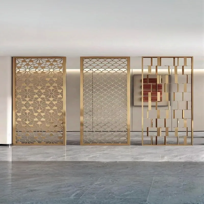 Custom Stainless Steel Screen Partition Metal Screen Hotel Carved Partition