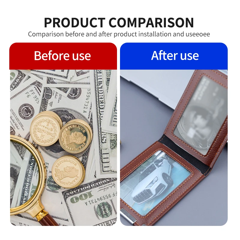 Casual Men PU Litchee Pattern Card Holder Vintage Mini Wallets For SsangYong Actyon Korando Rexton Kyron Rodius Tivoli
