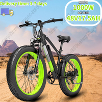 LANKELEISI XC4000 Electric Bike 1000W Motor 48V17.5AH Lithium Battery Mountain Snow Ebike Adult 26*4.0 Fat Tire Electric Bicycle