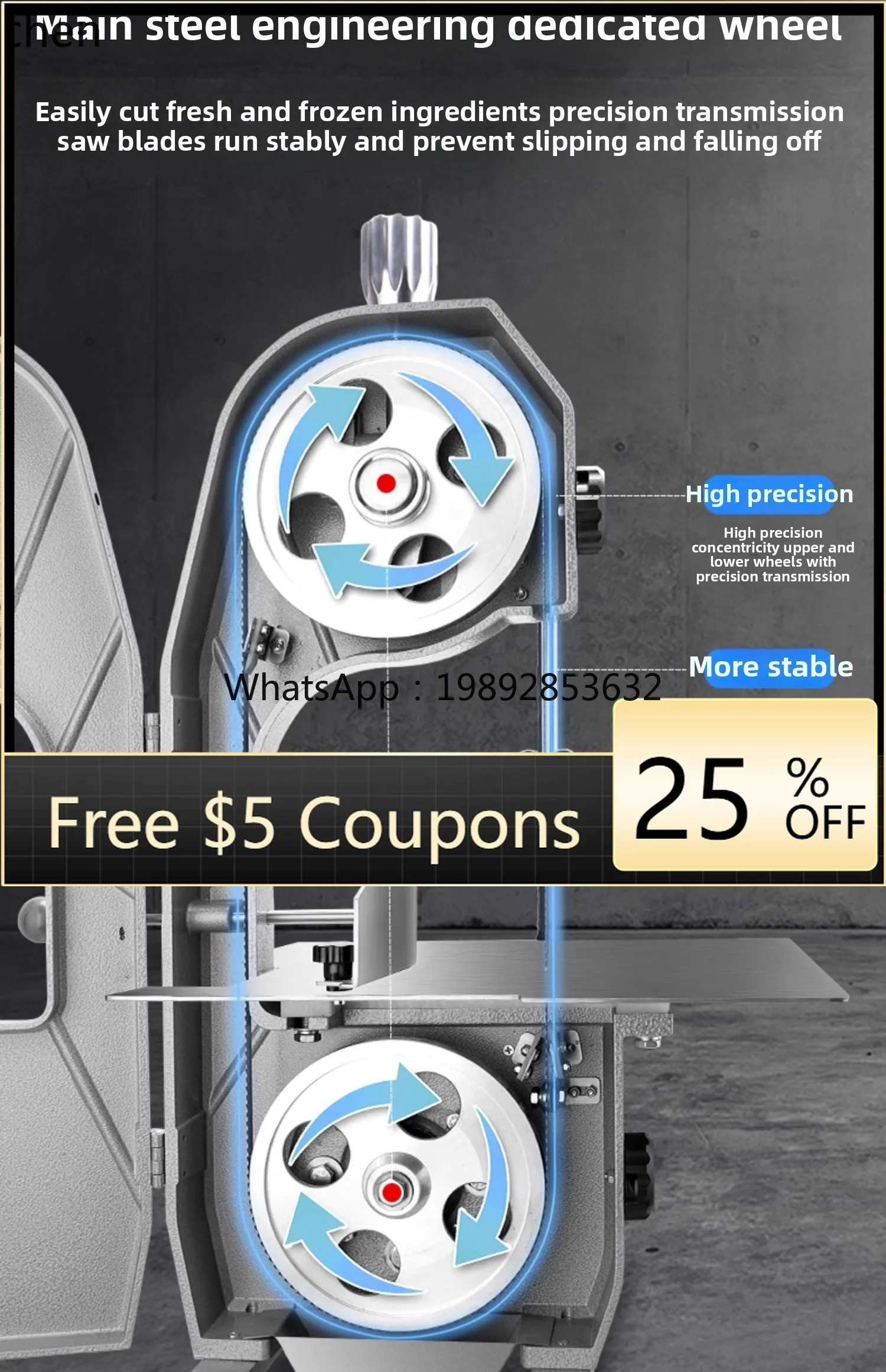 

AB Bone Sawing Machine Commercial Electric Cutting Beef Bone Frozen Meat Household Small Data Bone