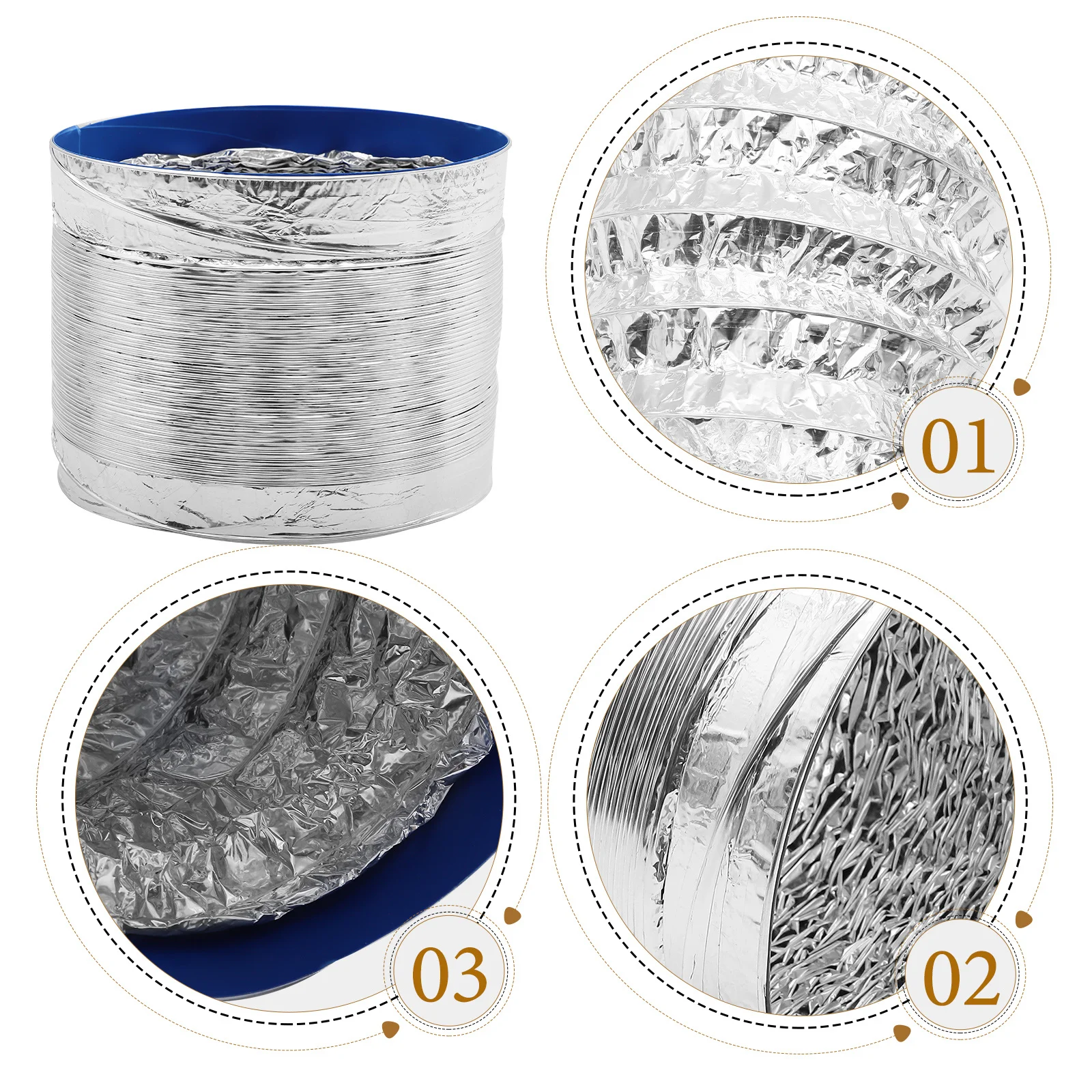 

2M 163Mm Aluminum Foil Duct Hose Fire Resistant Ventilation Ducting For Hvac Greenhouse Grow Room Exhaust Air Flow Dryer Vent