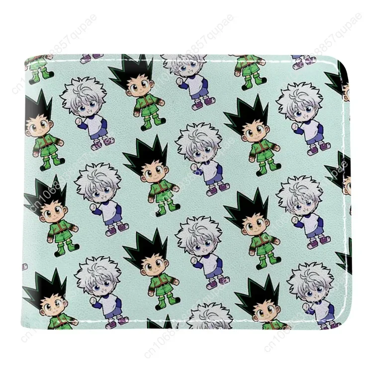 Anime Hunter X Hunter GON·FREECSS Kurapika Short Bilfold Purse Clip Wallet for Boys Girls Trendy Gift