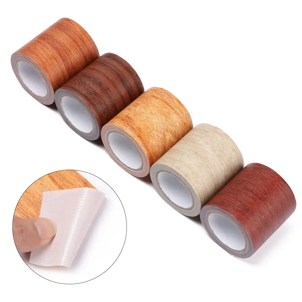 5M/Roll Skirting Line Floor Sticker Realistic Wood Grain Repair Adhesive Duct Tape Floor Furniture Renovation Home Decoration