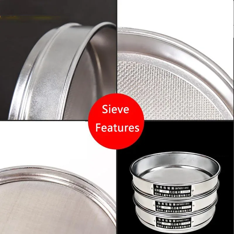 DXY 30cm Standard Laboratory Test Sieve 304  Filter Mesh Chroming Frame Sampling Inspection Pharmacopeia Sieve Dia 6-800 Mesh