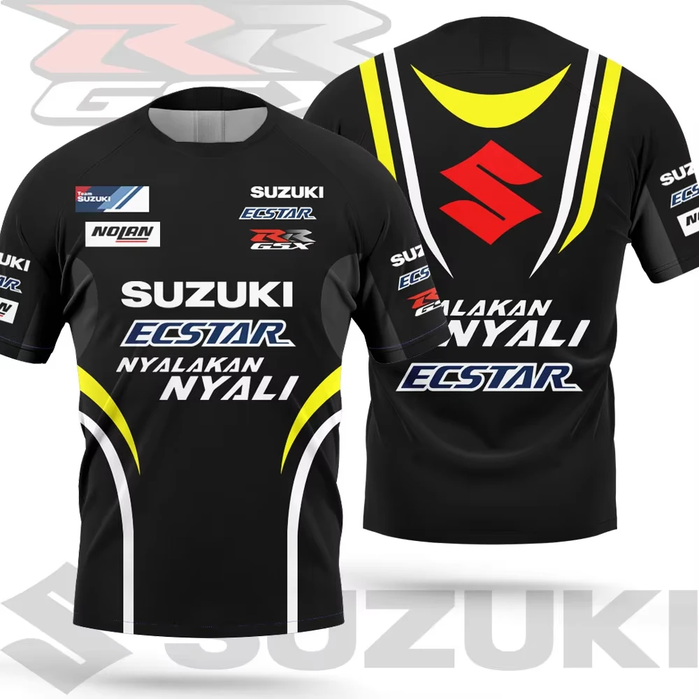 Suzuki GSX RR Motorcycle Racing Team Men's T-Shirt Summer Short Sleeve 2026 Casual Sports Tee Shirts for Male