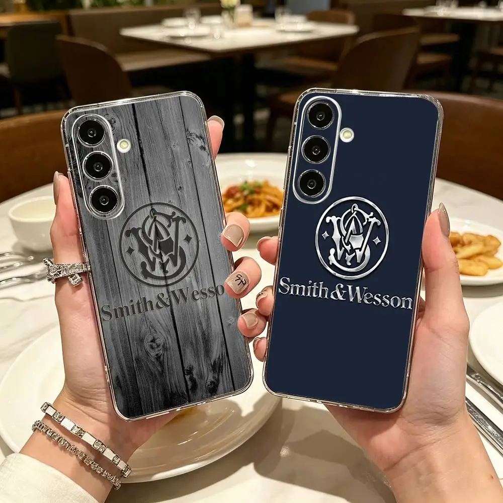 Gun Smith & Wesson Brand Clear Phone Case for Samsung A71, A70, A52, A51, A40, A30, A20