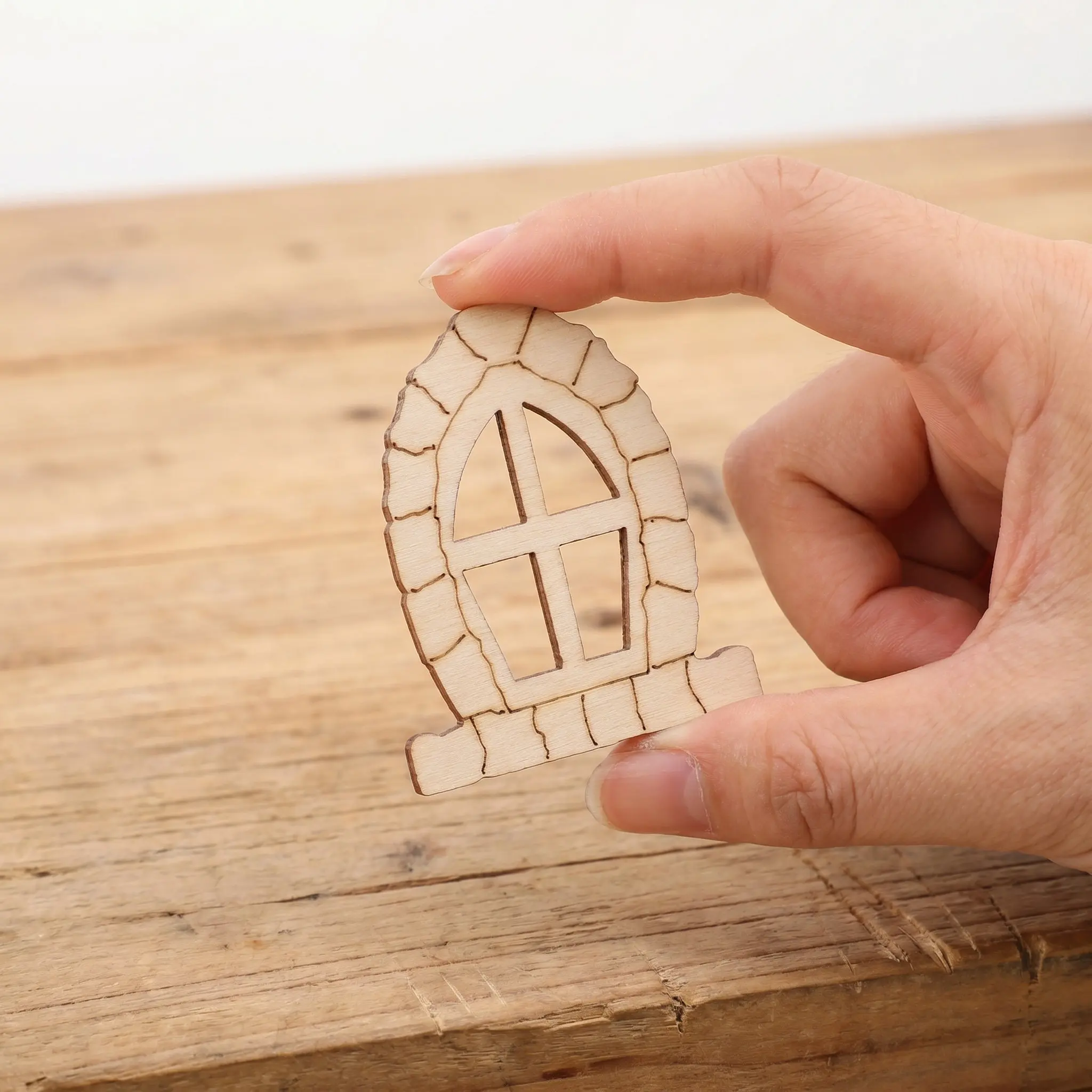 30Pcs Fairy Door Window Kit Unpainted Wooden Garden Doors Blank Miniature House Accessories DIY Craft Supplies Rustic Nordic