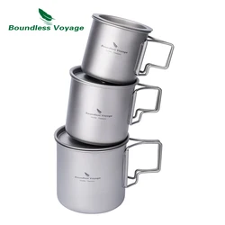 Boundless Voyage Camping Mug Titanium Water Cup Tea Coffee Cup Set Lightweight Outdoor Travel Drinkware for 1-3 Person