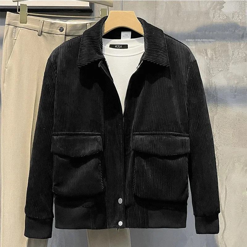 Fashion Brands Mens Clothing Tops Corduroy Jackets Korean Version Trendy Spring and Autumn Jackets for Men