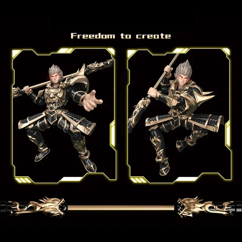 New Black Wukong Assembling Model 8in Action Figures Myth Game Peripheral Toys 13 Movable Joints DIY Wukong Model Toys Boy Gifts