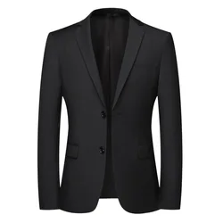 2023 Boutique Men's Fashion Business Cultivate One's Morality Leisure Pure Color Gentleman's Wedding Presided Over Work Blazer