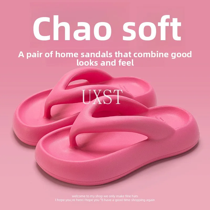 Tongs japonaises à semelles épaisses pour femmes, vêtements d'extérieur d'été EVA antidérapantes, Anti-odeur, chaussures de plage augmentant la hauteur
