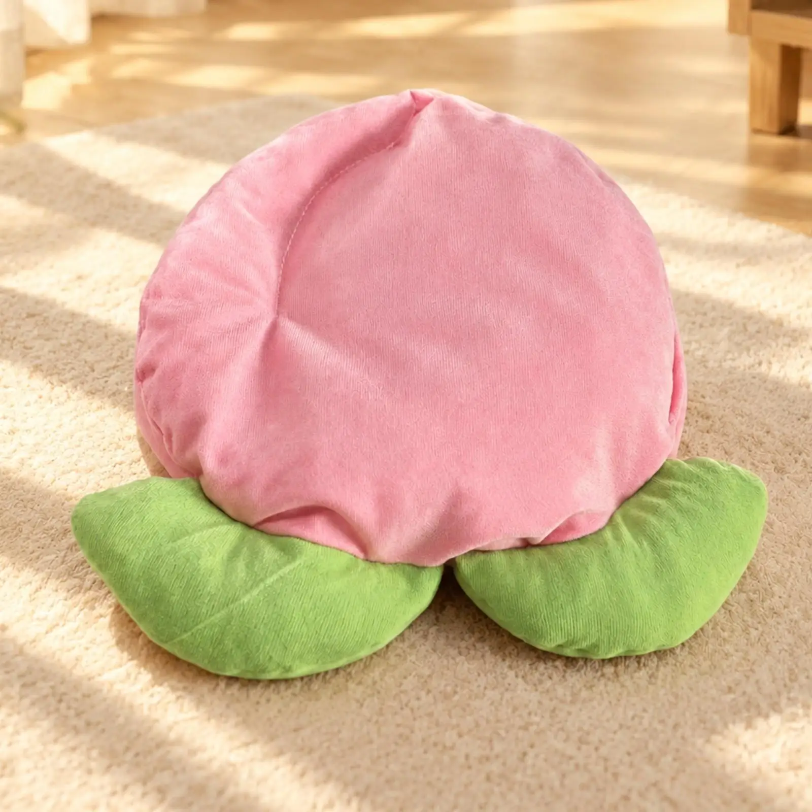 Pink Peach Pet Mat for Small Animal Habitat Soft Cloth Cushion with Padded Segments for Restful Napping