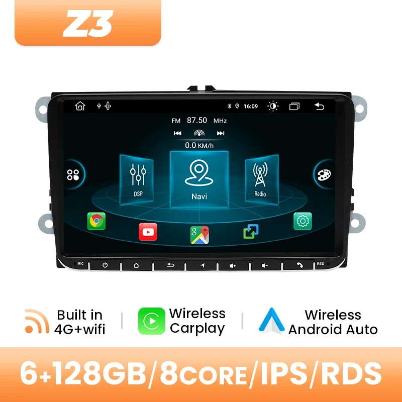Draadloze Carplay Android Auto Autoradio Voor Volkswagen VW Passat B6 B7 CC Tiguan Touran GOLF POLO Multimedia GPS 2Din Autoradio