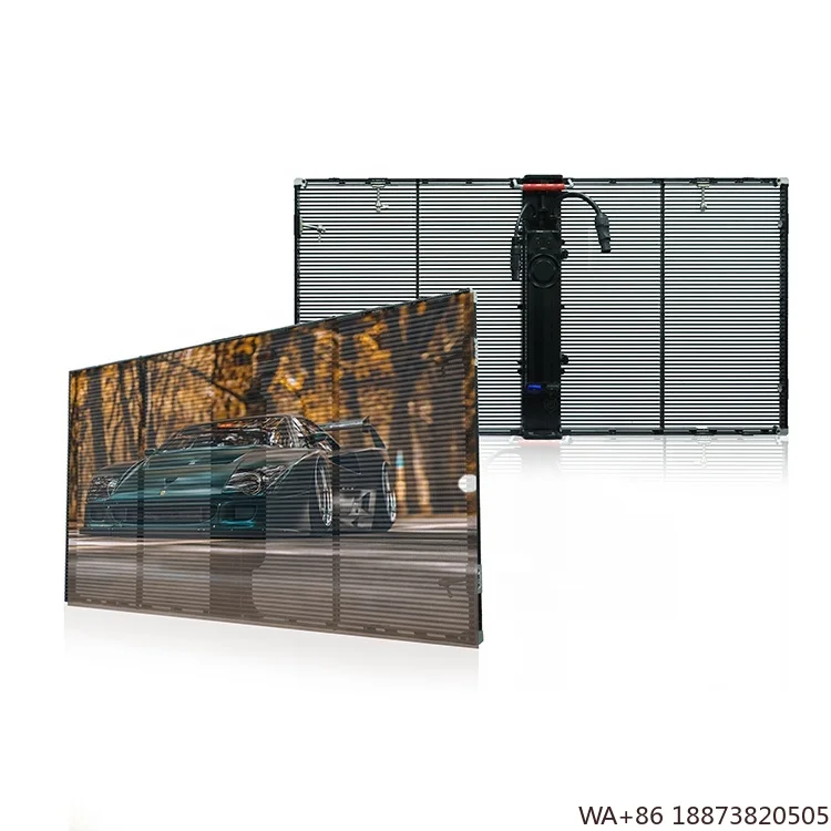 Rideau d'intérieur et d'extérieur à affichage LED, écran en verre Transparent, mur vidéo, centre commercial, publicité, haute luminosité, supermarché