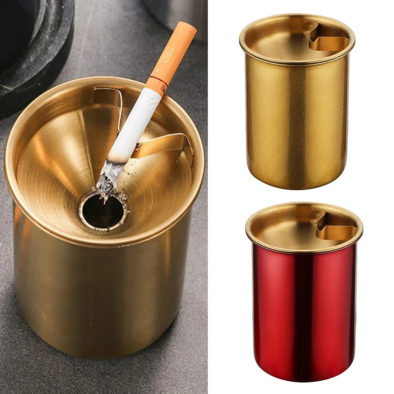

Ashtray Round Car Retardant Cigarette Smoke Holder Funnel Windproof Smokeless Ash Cup Auto Decor Home Accessories
