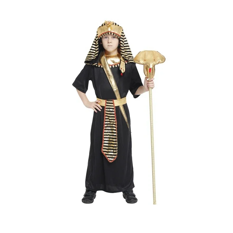 Kids Child Egypt Egyptian King Pharaoh Cosplay Costume for Boys Halloween Purim Carnival Party Mardi Gras Outfit Disfraces