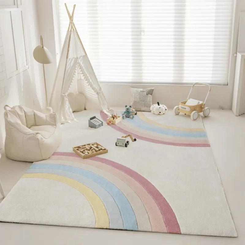 Rainbow Carpet Cream Wind Living Room Sofas Carpet Non-Slip Absorb Water Children's Bedroom Rugs Large Rugs Baby Crawling Mat